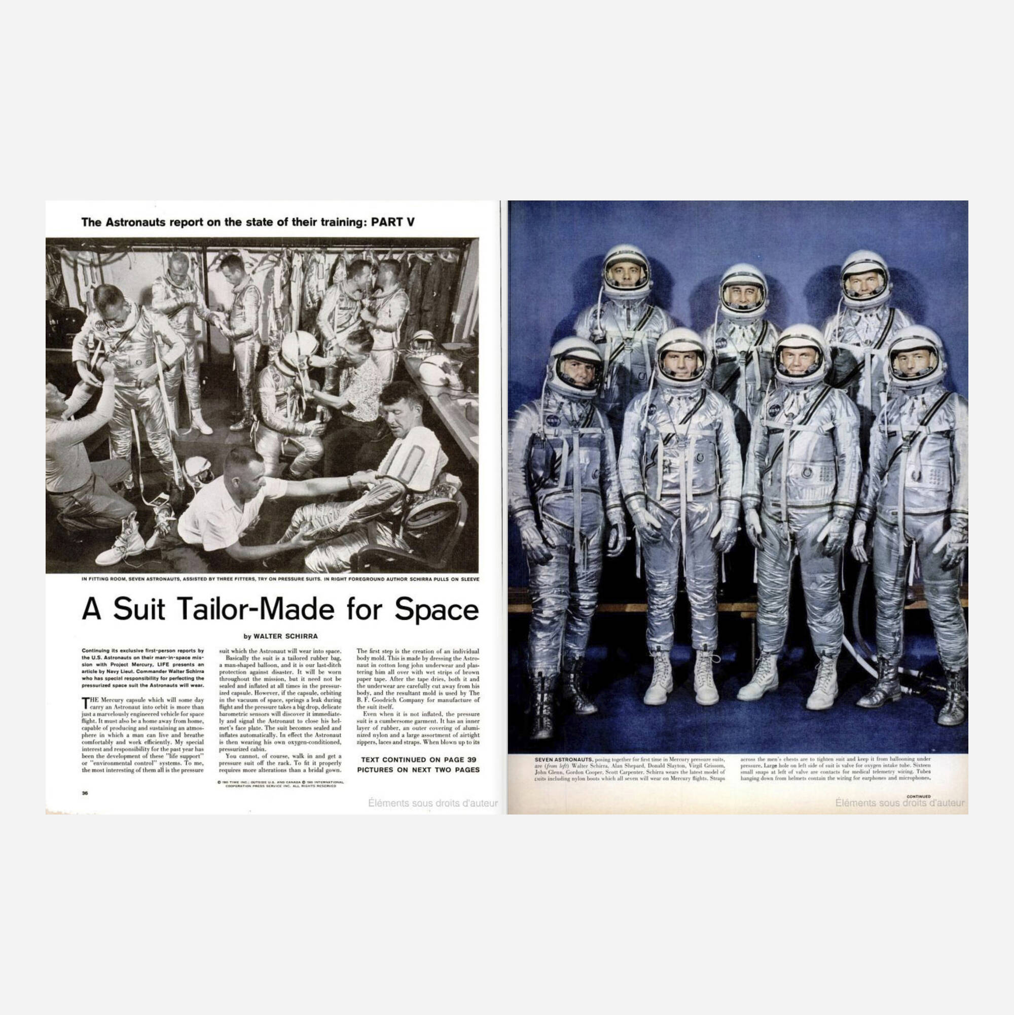 100: The first Original Seven Mercury astronauts wearing their first pressure spacesuits, Ralph Morse [Project Mercury], July 1960 < One Giant Leap for Mankind: Vintage Photographs from the Victor Martin-Malburet Collection, 28