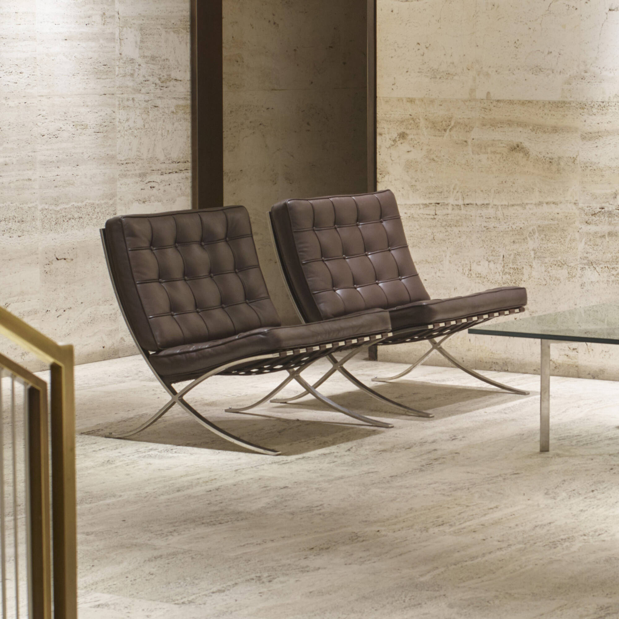101 Ludwig Mies Van Der Rohe Barcelona Chairs From The Entrance Lobby Of The Four Seasons Pair The Four Seasons 26 July 2016 Auctions Wright Auctions Of Art And Design