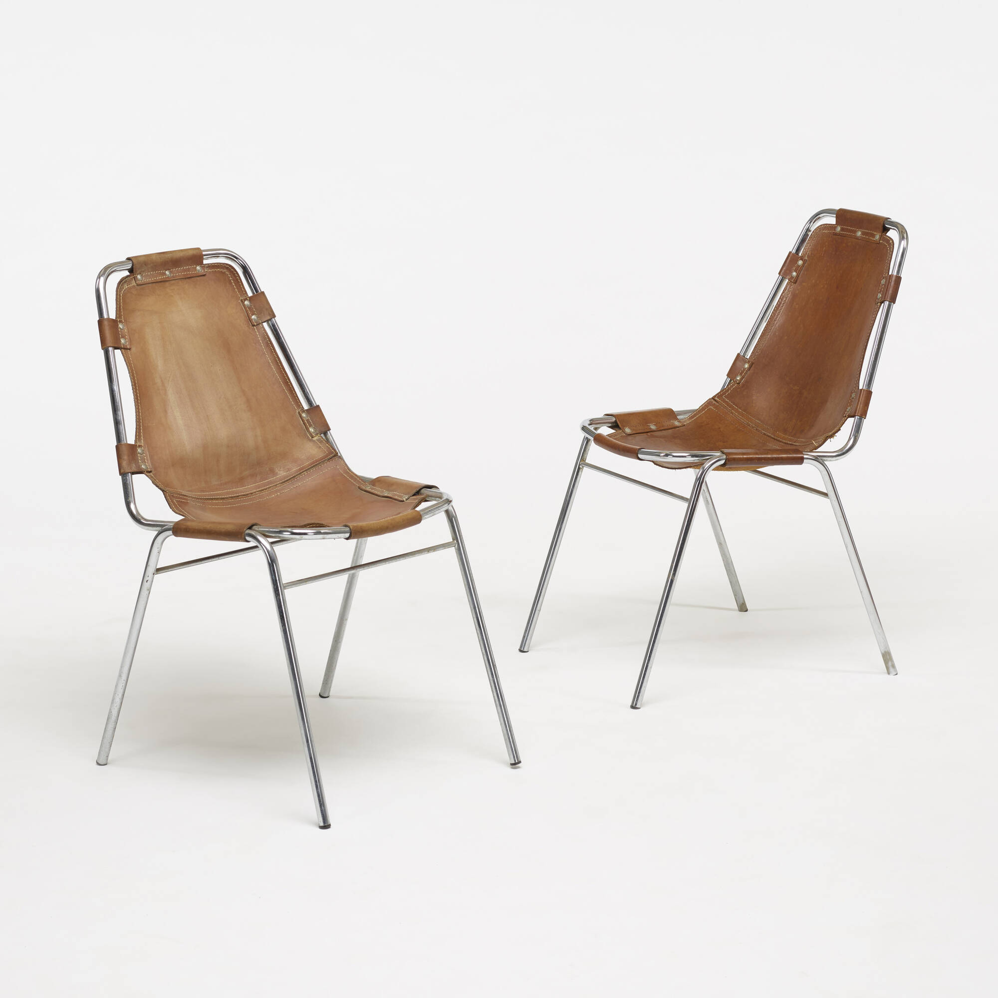 117: CHARLOTTE PERRIAND, dining chairs from Les Arcs, set of ten 