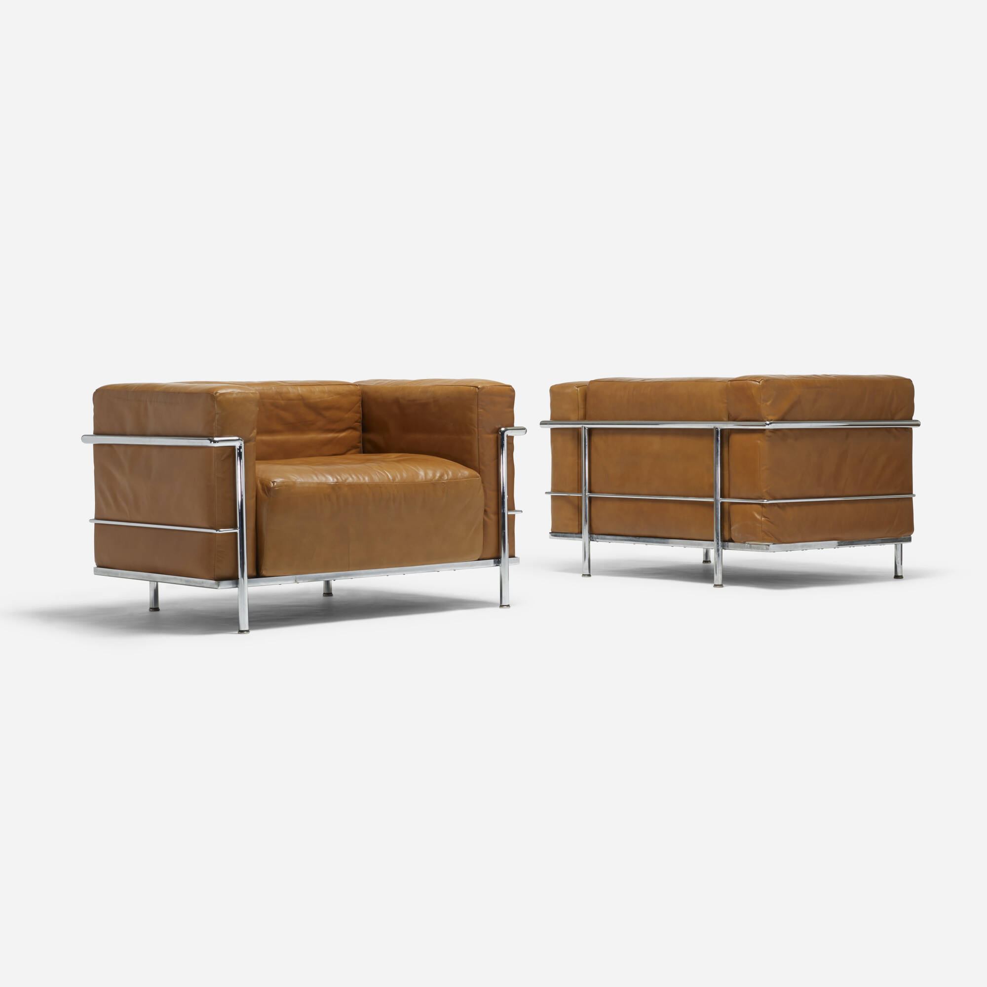 Pierre Jeanneret, Charlotte Perriand & Le Corbusier Grand Comfort Lounge  Chairs