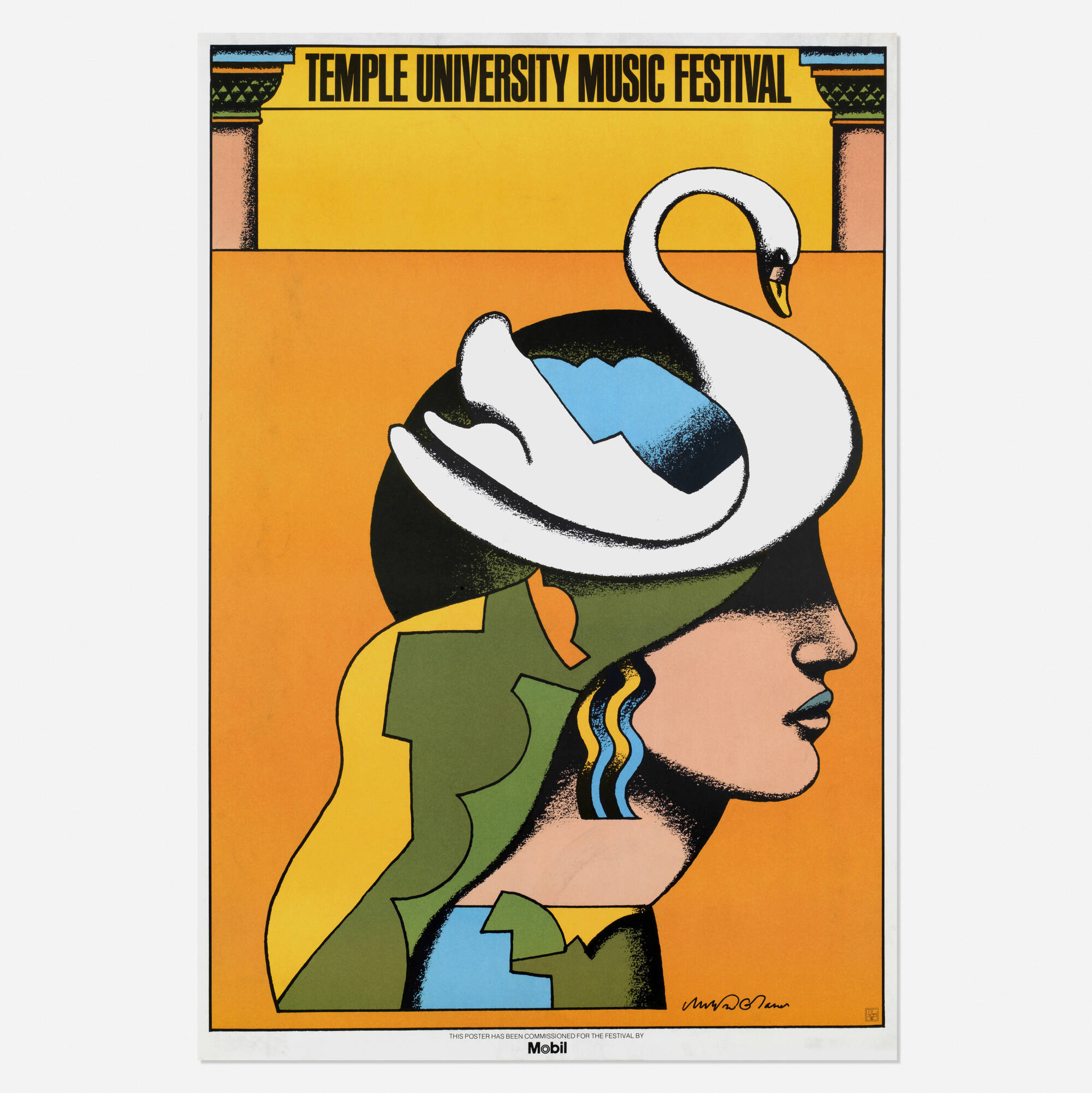 Milton Glaser Temple University 1974 Poster Authorised Reproduction Pop Art