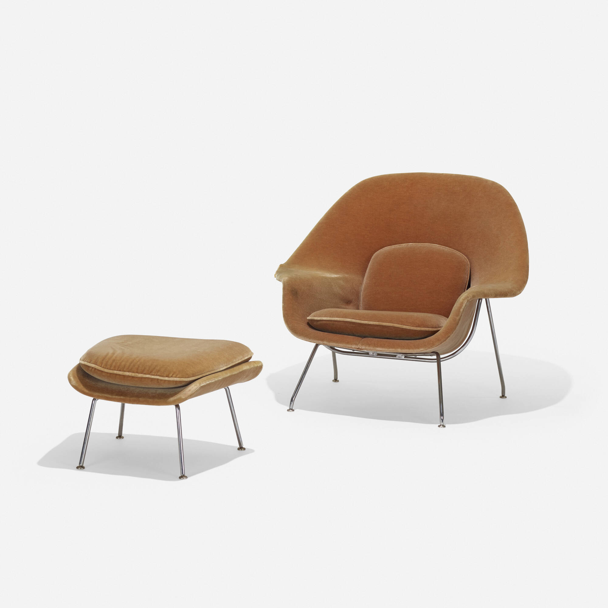 Eero Saarinen Womb Chair And Ottoman, Leather Womb Chair