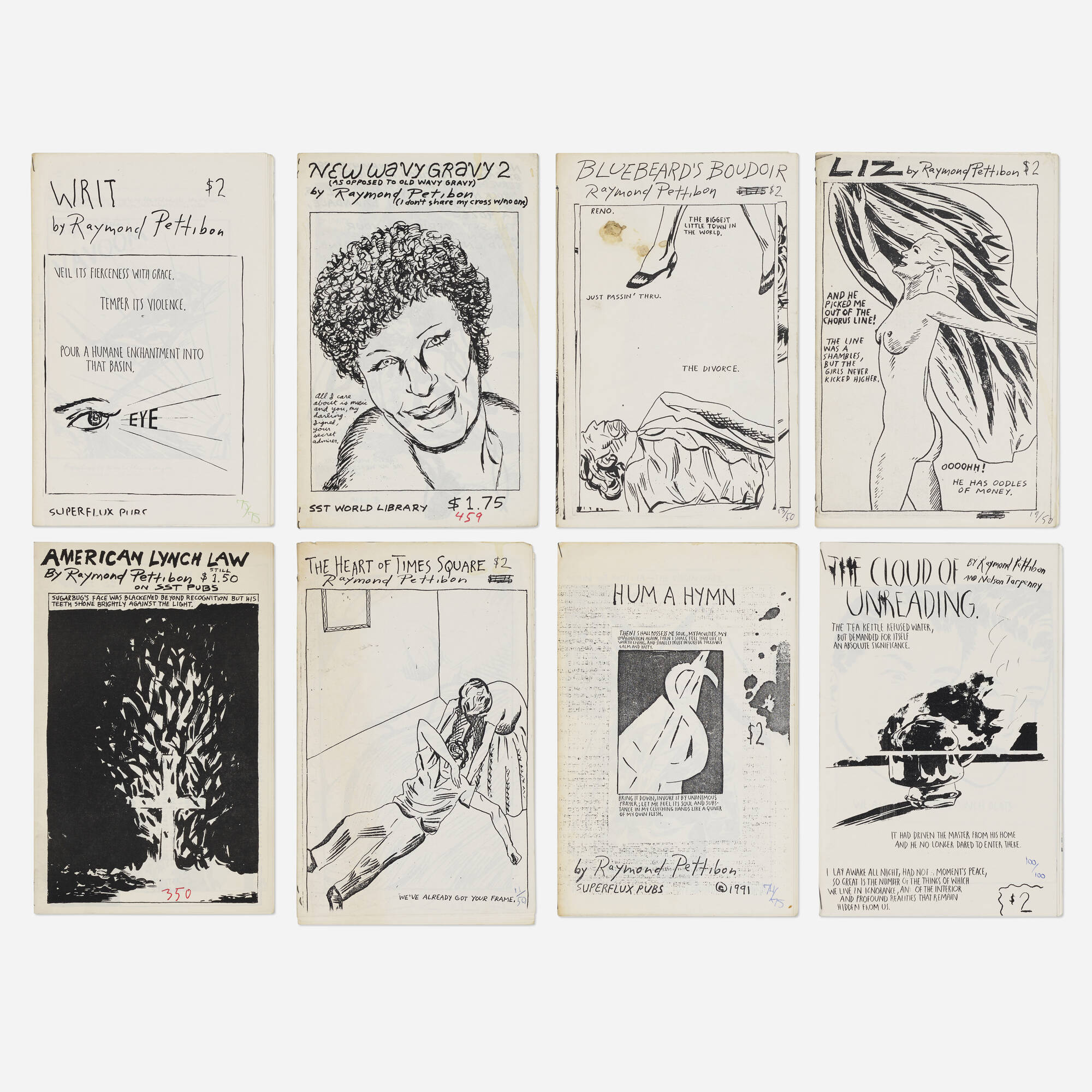 265: RAYMOND PETTIBON, Collection of eight zines < 20|21 Art: The Chicago Edition, 30 May 2024 < Auctions | Wright: Auctions of Art and Design 265: RAYMOND PETTIBON, Collection of eight zines < 20|21 Art: The Chicago Edition, 30 May 2024 < Auctions | Wright: Auctions of Art and Design