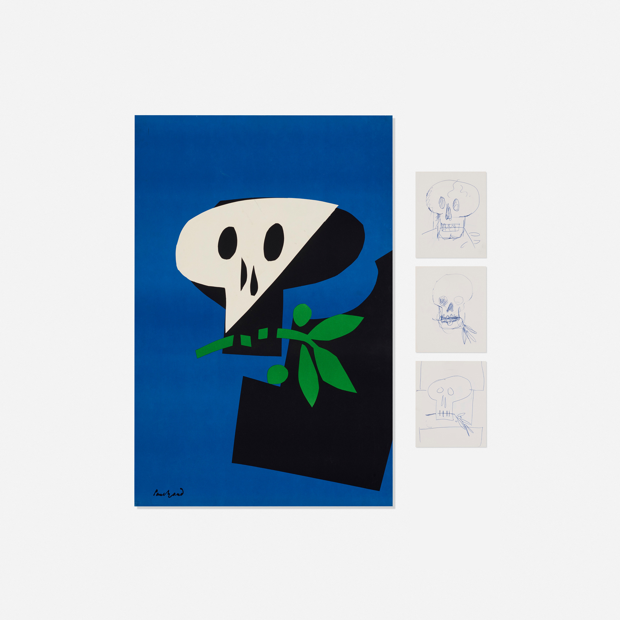 332: PAUL RAND, Death Mask poster and drawings2000 x 2001