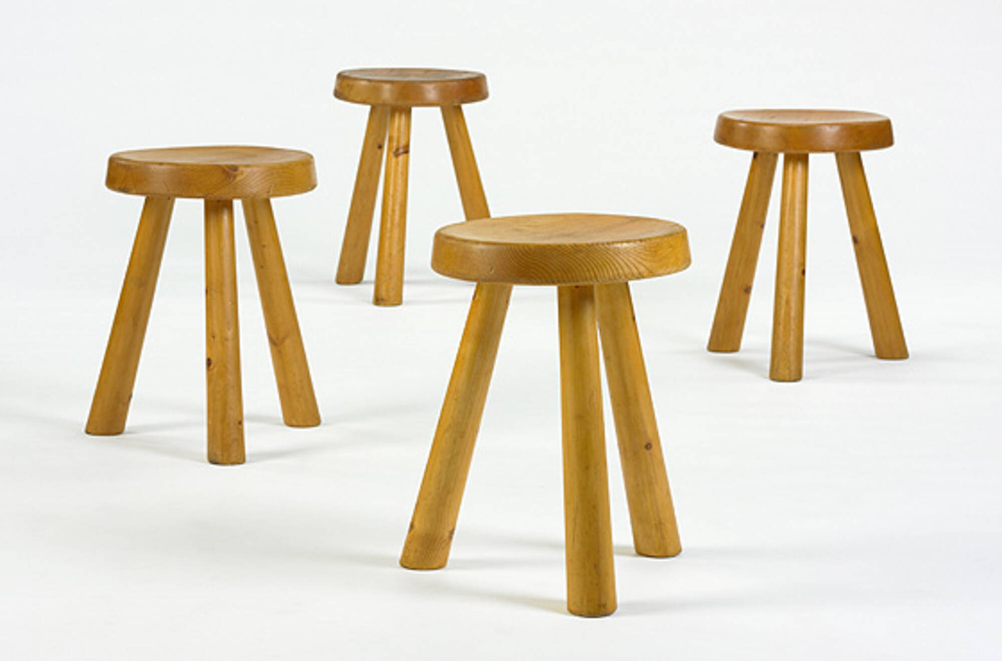345: CHARLOTTE PERRIAND, stools from Les Arcs, set of four 