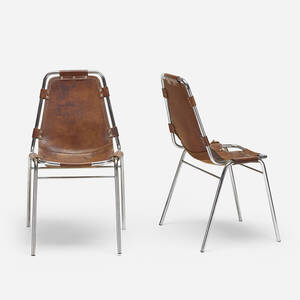 261: CHARLOTTE PERRIAND, dining chairs from Les Arcs, pair 